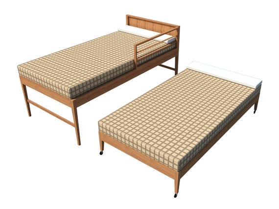 Trundle Bed Plans DIY Children Daybed Kids Roll Away Guest Bed Sleeper Furniture