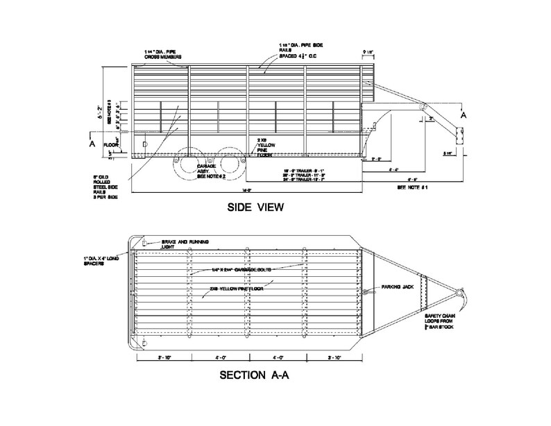 16 Gooseneck Trailer Plans DIY Homemade Flat Deck Carrier 