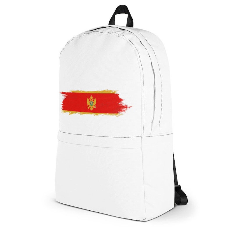 The Proud Flag of Montenegro! Backpack Hand Painted Brush Stroke Design of the Montenegro Flag