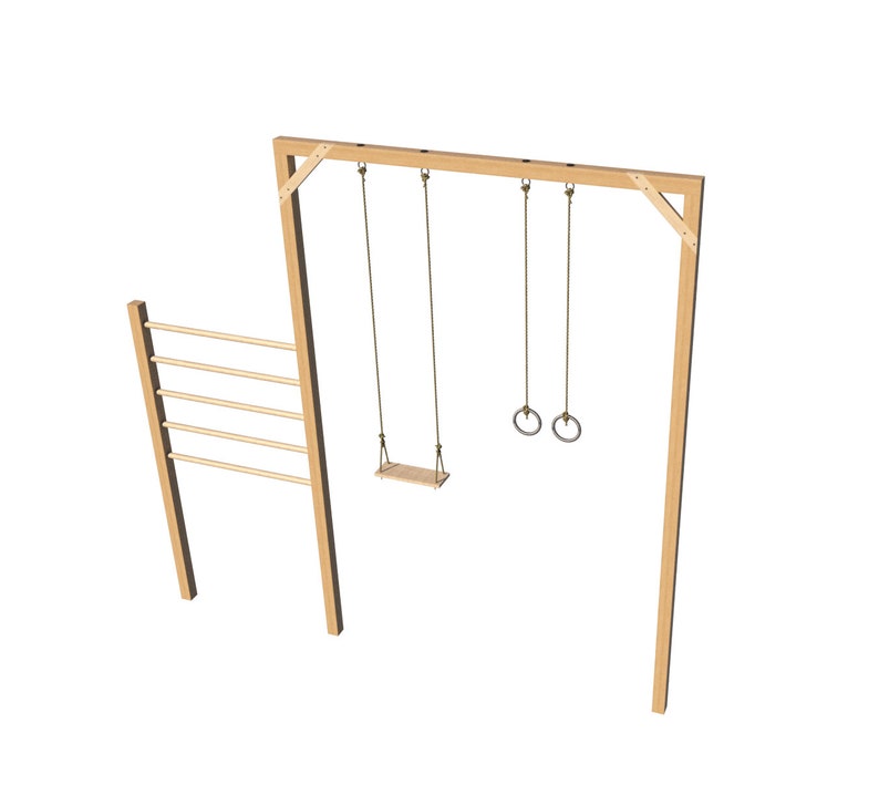 Kids Swing Set With Trapeze Plans Diy Children Playset Playground Backyard