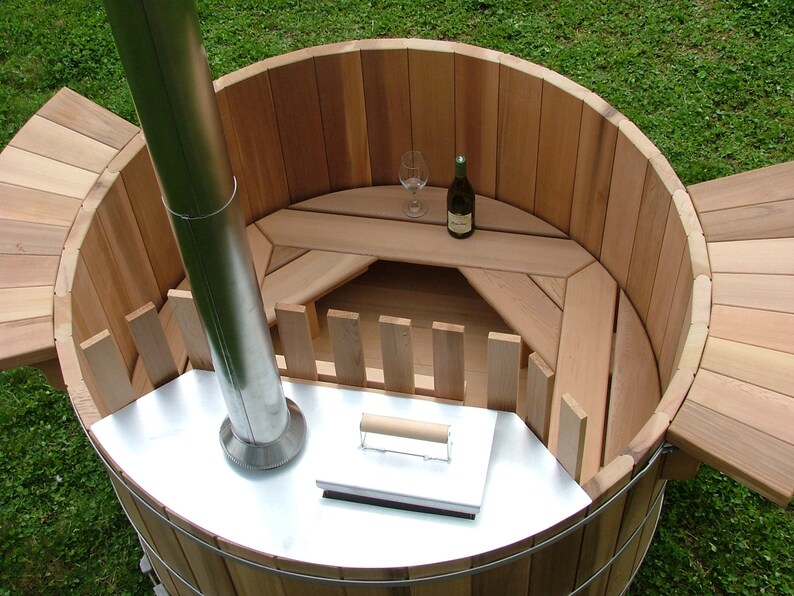 Cedar Wood Hot Tub Plans Diy Outdoor Spa Bath Relax Woodworking Build Your Own