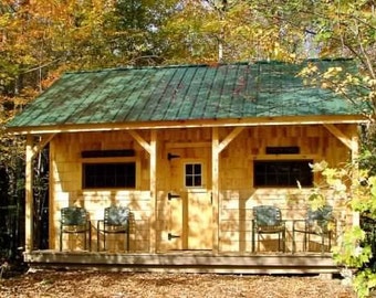Build your own 1 room tourist or guest cabin (DIY Plans) Fun to build!