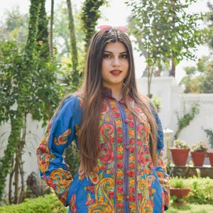 Kashmiri Jacket, Embroidered Coat, Bohemian Jacket, Short Jacket, Kashmiri Coat, Kashmiri Kurta, Wedding Indian Jacket, Short Coat, Spring