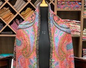 Kalamkari Pure Pashmina Shawl, Hand Painted Hand Embroidered Kashmir Shawl, Pure Cashmere Scarf, Kalamkari Wrap, Kashmiri Hand Sozni Work