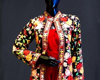 Kashmiri Jacket, Embroidered Coat, Women Coat, Kashmiri Embroidery, Velvet Jacket, Kashmiri Dress, Indian Party Wear, Bohemian Jacket