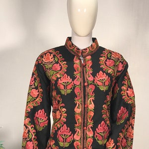 Short Embroidered Jacket For Women Kashmiri, Pure Wool Kashmiri Jacket, Traditional Jacket, Kashmiri Coat, Ethnic Jacket, Vintage Kashmiri