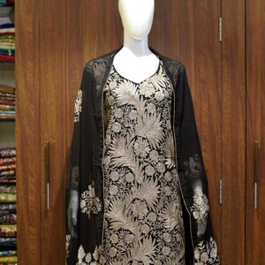 Silk Thread Floral Embroidered Suit, Woman, Indian, Ethnic, Party, Wear, Girl, Designer, Indian, Kashmir, Ethnic, Wear, Woman, Girl, Outfit