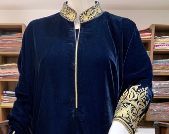 Velvet Salwar Kameez Suit with Tilla Embroidery, Indian Ethnic Dress