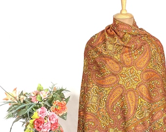 Mustard Pure Pashmina Shawl With Papier Mache Jama Hand Embroidery, Floral Design Cashmere Shawls, Soft and Warm Wraps