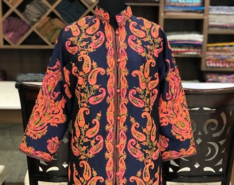 Jacket, Long Jacket, Embroidered Jacket, Bohemian Jackets, Statement Jacket, All Season Jackets, Kashmiri work Coat, Rich embroidery Coat