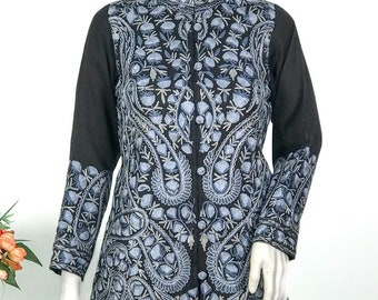Kashmiri Jamawar Jacket with Intricate Embroidery, Spring Jacket, Kashmiri Clothing, Embroidery Jacket, Indian Traditional Jacket, Ethnic