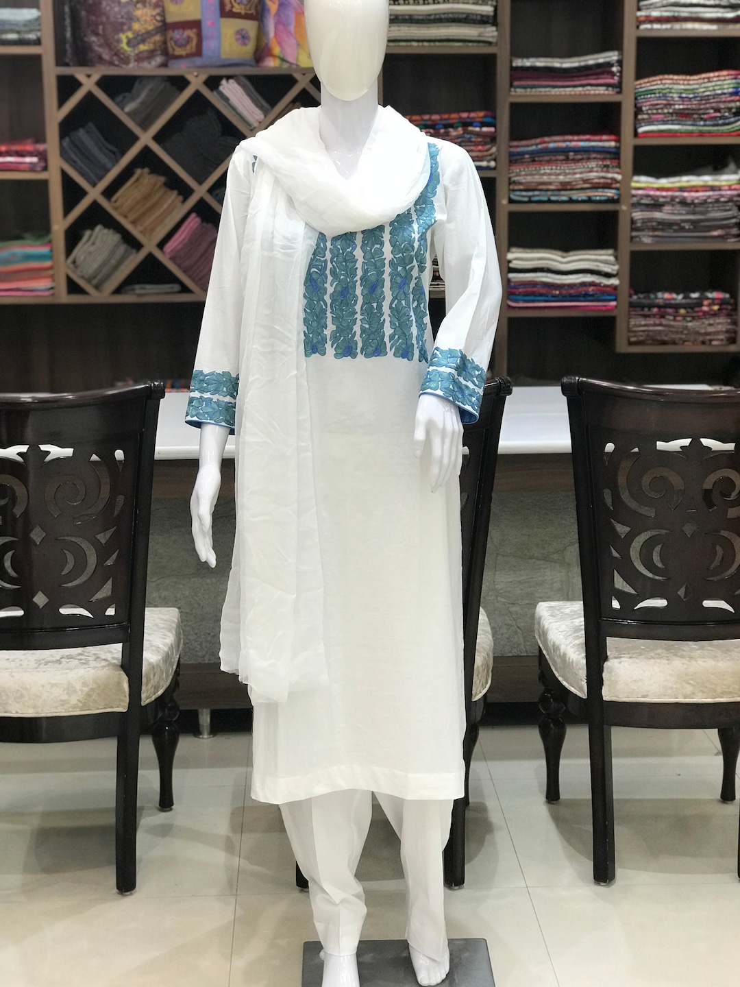 Buy Kashmiri Embroidered Suit, Women Indian Ethnic Wear, Party Wear, Girls  Designer Suits, Kashmir Suits, Cotton Salwar Suit, Salwar Kameez Online in 