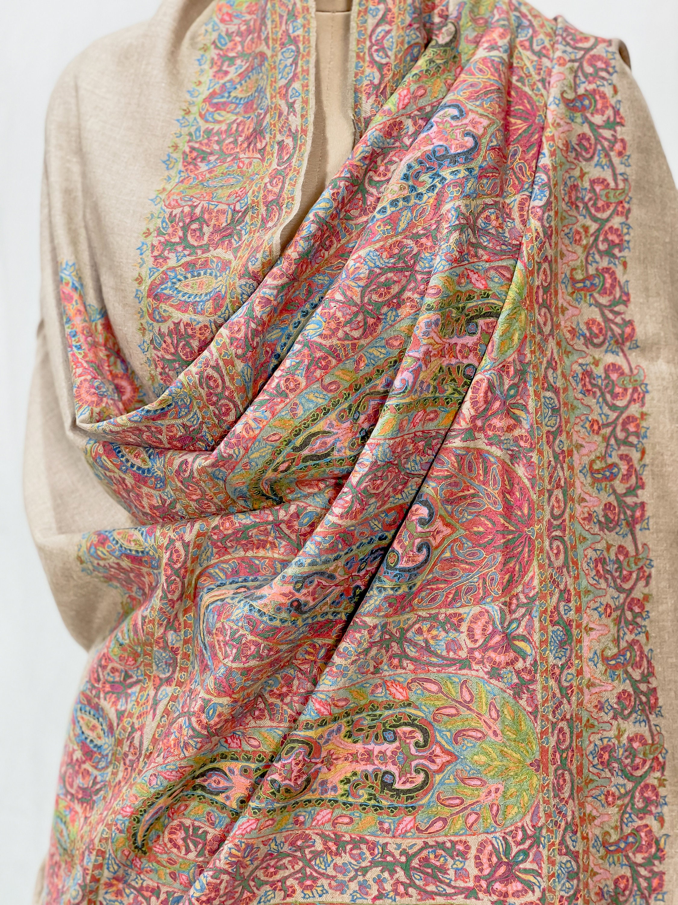 Kalamkari Shawl Kashmiri Accessories Kani Saree Pashmina