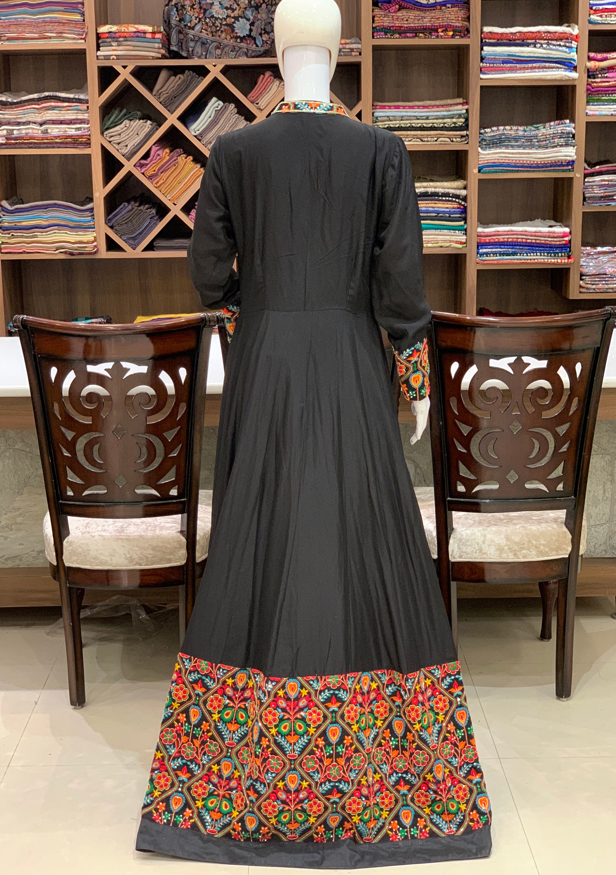 ethnic dresses & ladies tailoring Buy Blue Embroidered A-line Ethnic Dress Online for Woman