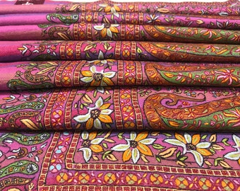 Papier Mache Hand Embroidered Pure Pashmina Shawl, Pure Cashmere Shawl, Women Pashmina Wrap, Hand Embroidery, Embroidered Kashmiri Shawls