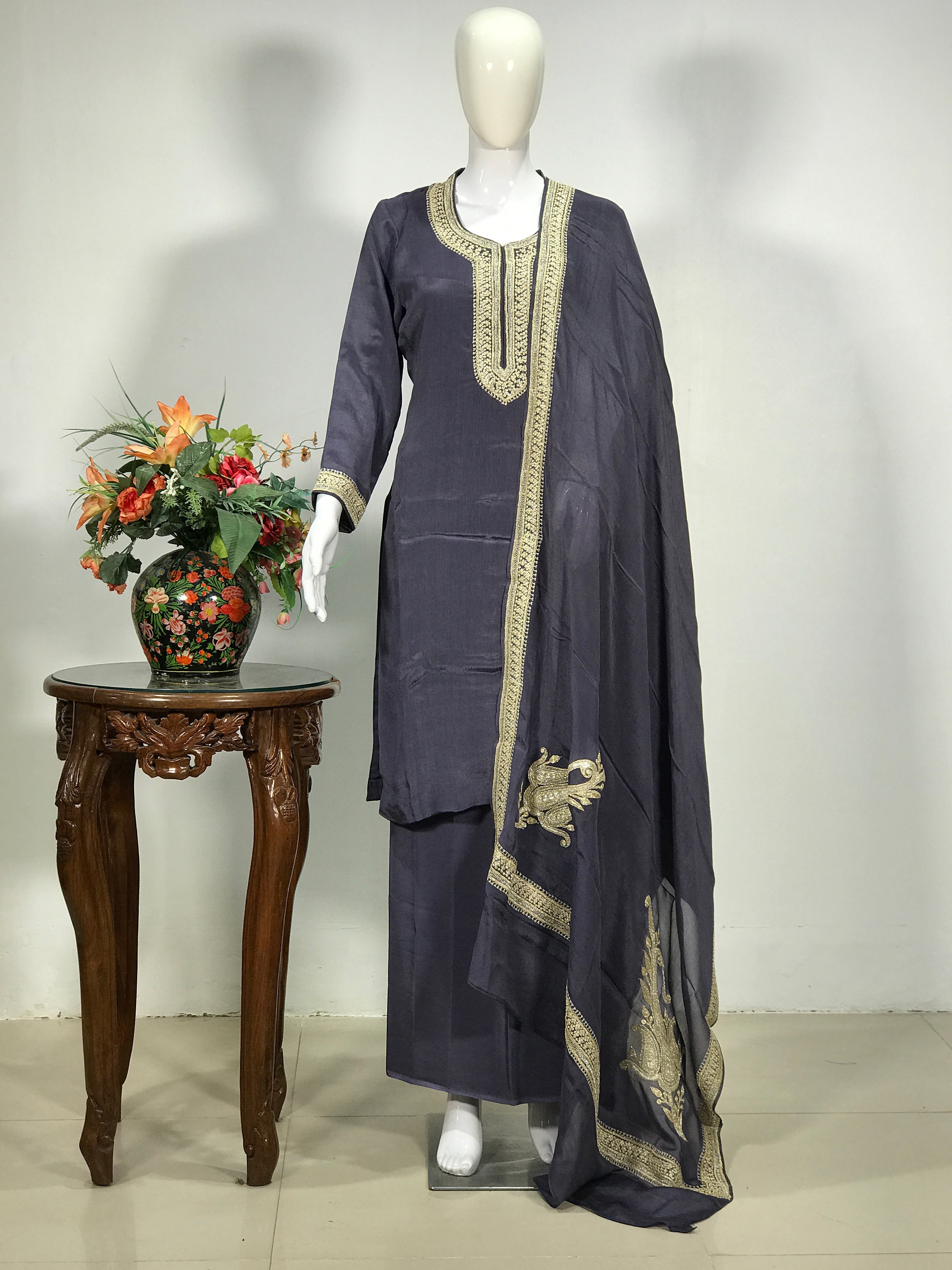 Buy Grey Net Womens Salwar Suit (NWS-6708) Online