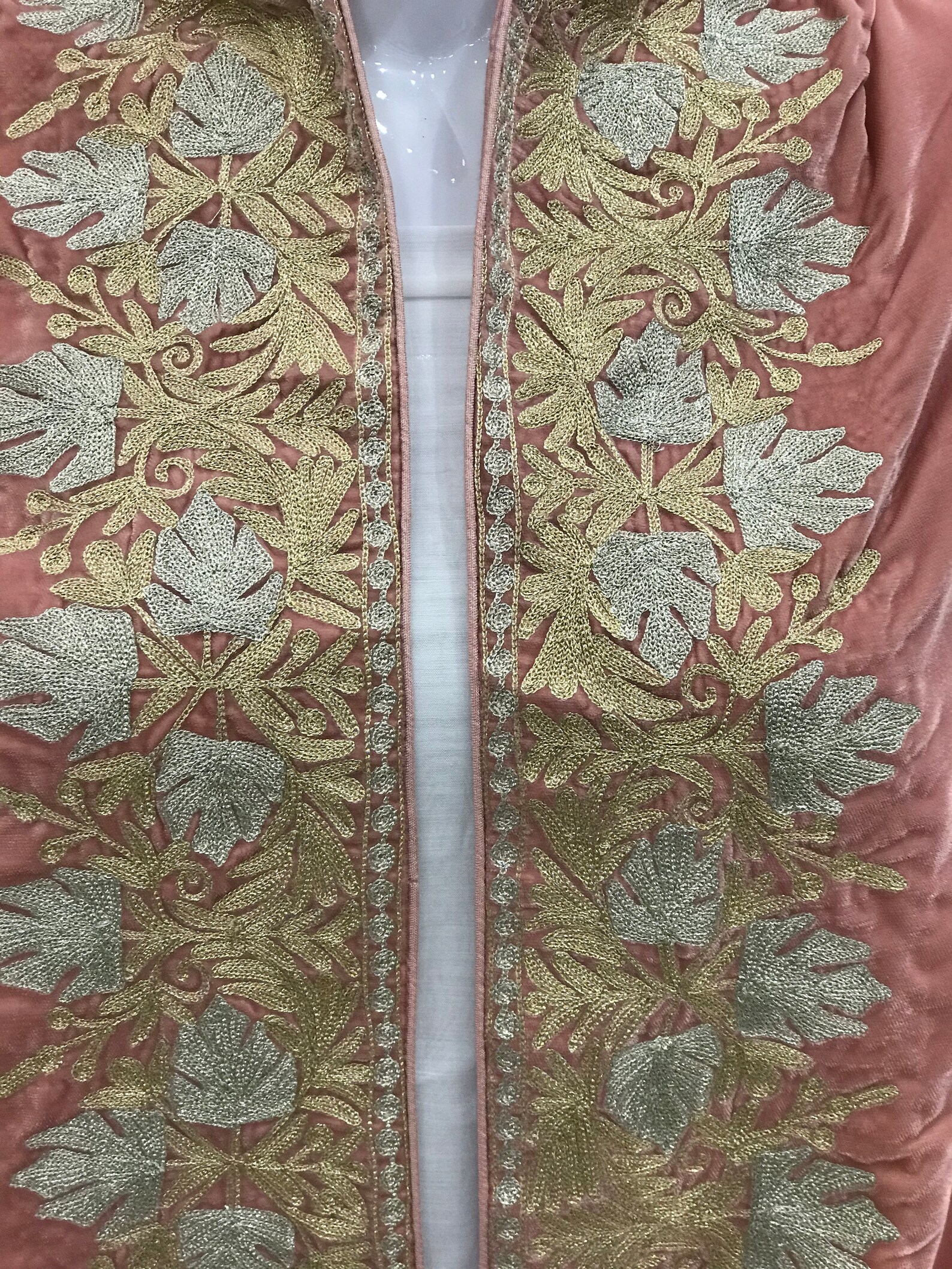 peach velvet shawl