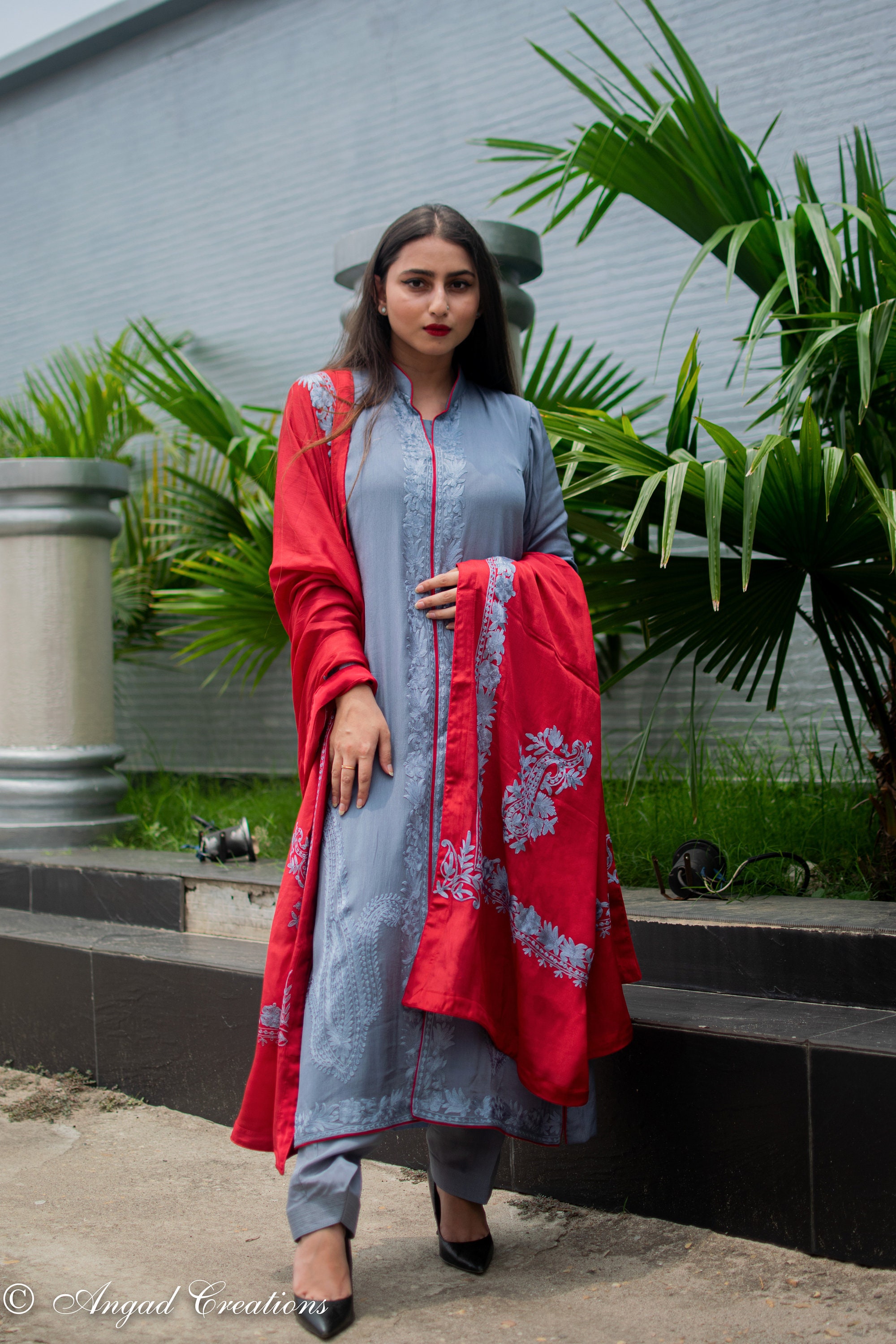 Silk Salwar kameez: Buy Embroidered Silk Salwar Suits: Andaaz Fashion