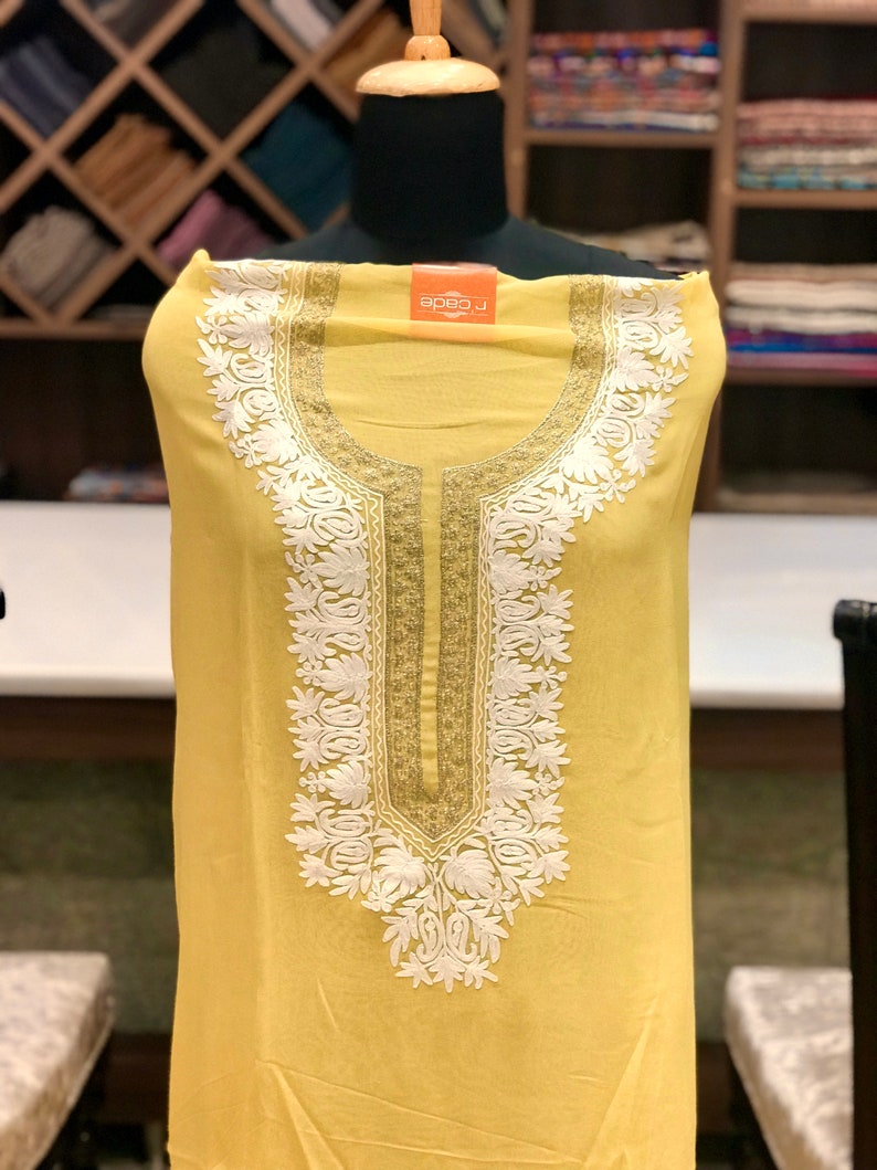 Zari & Aari Fusion Embroidery Kashmir Women Suit Designer | Etsy