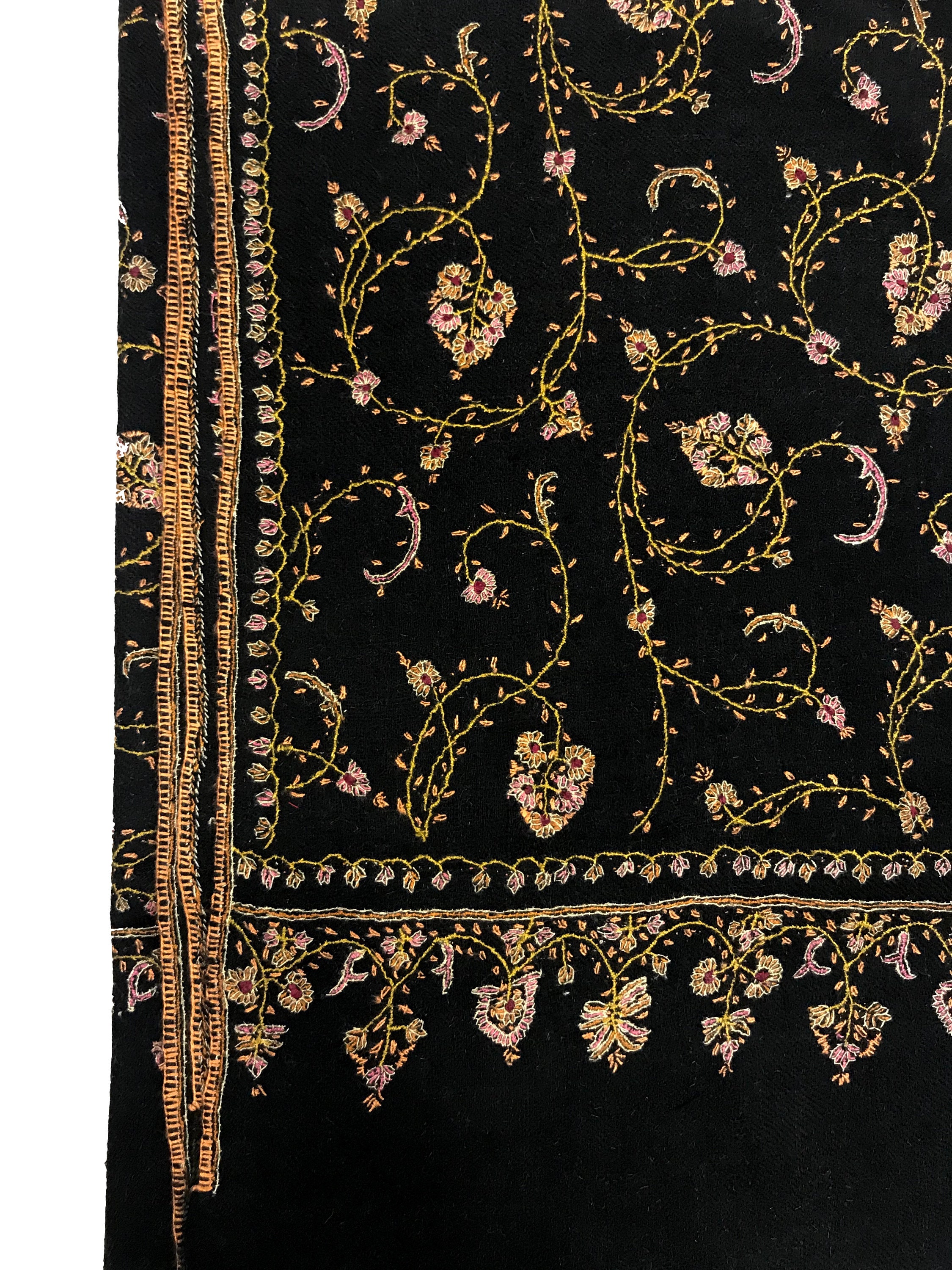 Pure Pashmina Shawl/wrap With Allover Sozni Embroidery Pure - Etsy