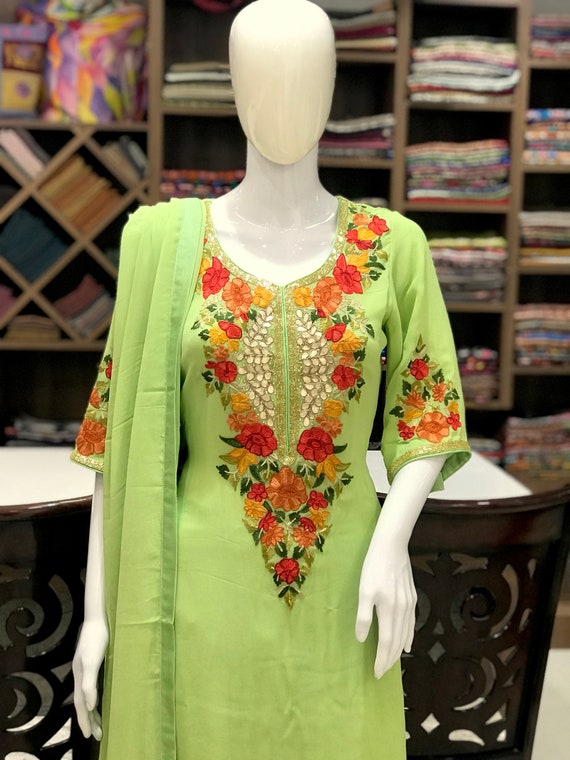 Yellow Sharara Suit in Chanderi with Gota Patti and Dori Work