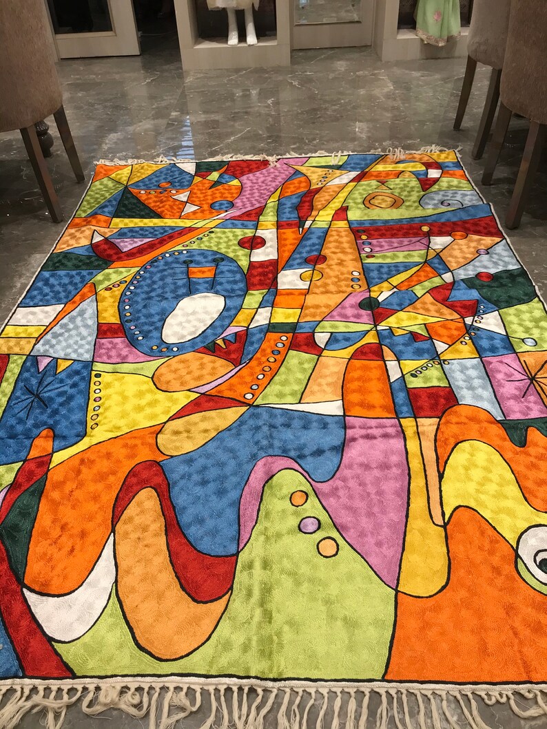 Modern Rug Handmade Beautiful Handmade Modern Art Rug for Living Room or Bedroom - Etsy