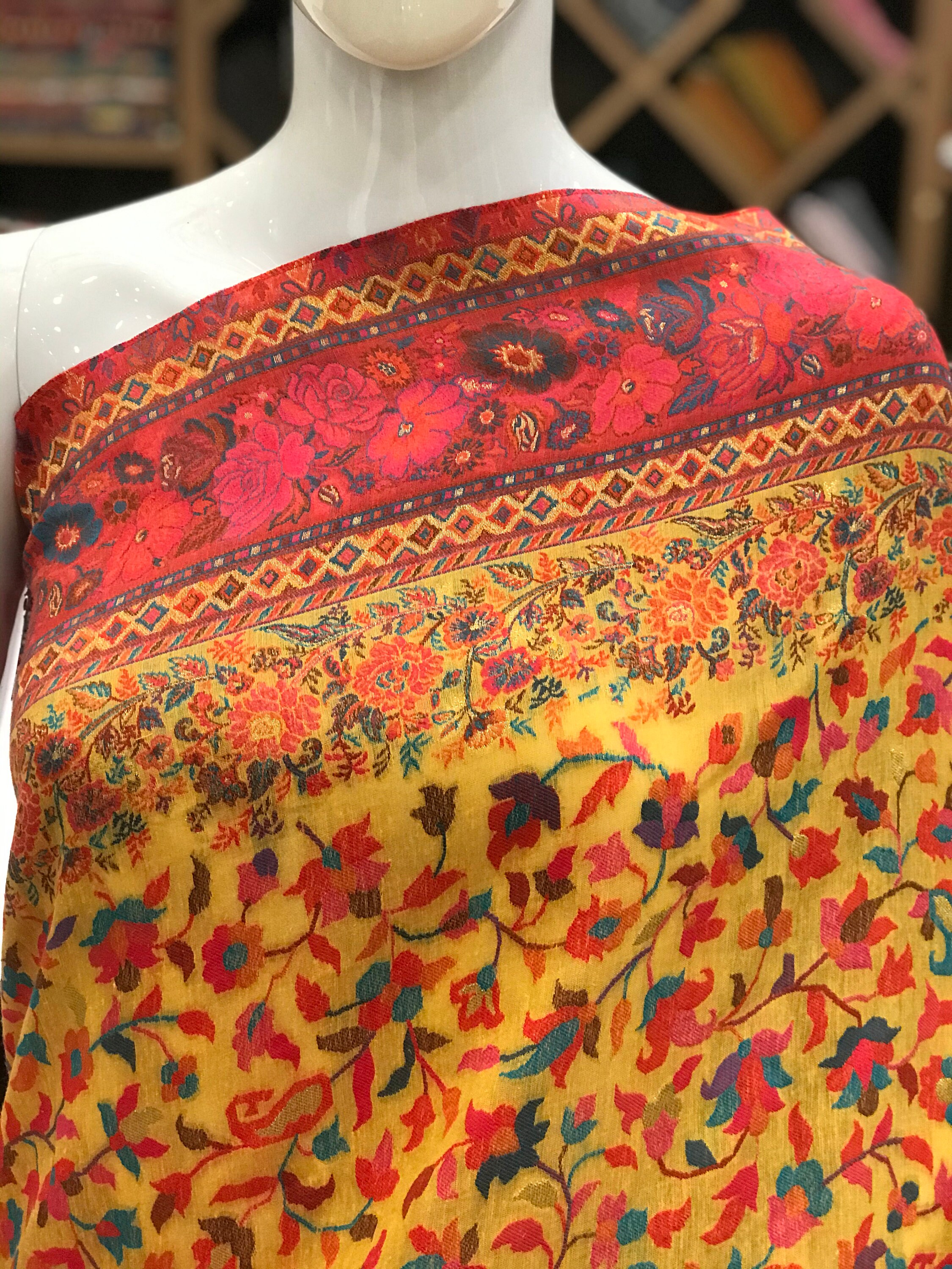 Silk Modal Kashmiri Kani Saree, Women Indian Ethnic Sari, Traditional Outfit, Kashmir Woven Art, Girls Kashmiri Saris, Women Dress Sarees