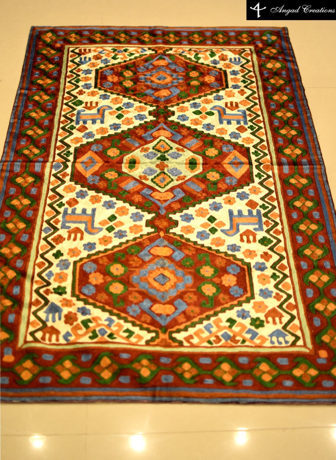 Beautiful Kashmiri Oriental Rug Living Room Rug Oriental Etsy