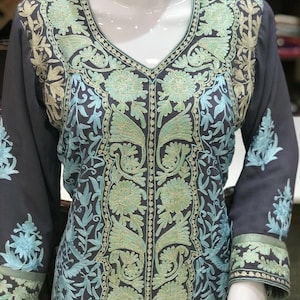 Zari & Aari Fusion Kashmiri Woman Suit Designer Indian Ethnic - Etsy
