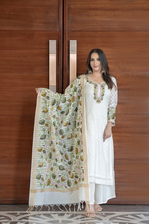 Indian Jacquard Palazzo Set, Dupatta Outfit, Traditional Kurta Set, Indian Dress Set, Ethnic Wear, Kurta Palazzo Set, Salwar Kameez Set