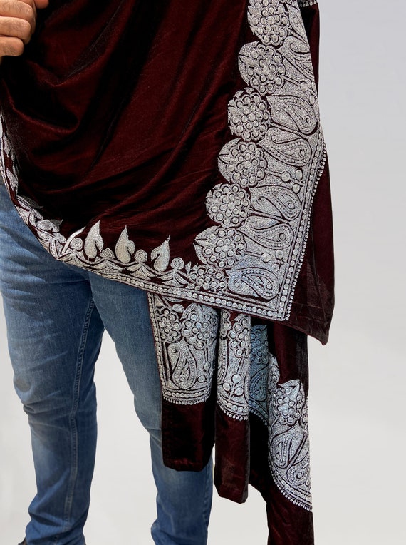 men velvet shawl