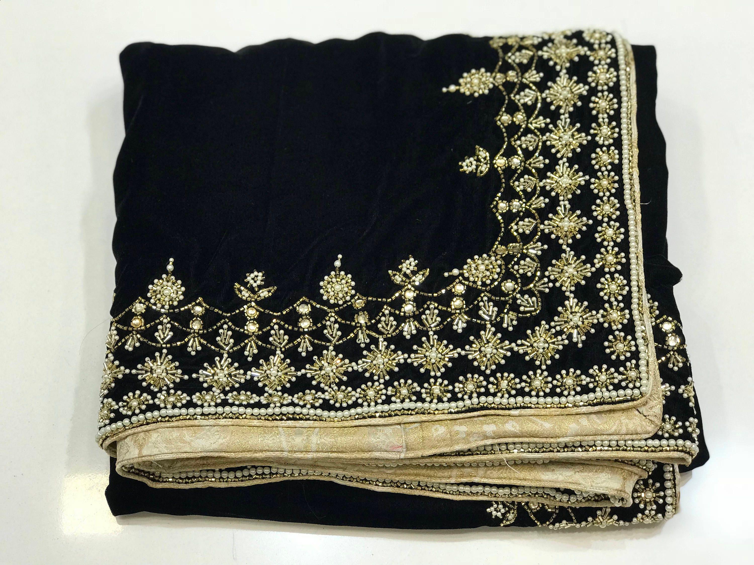ベルベットショール、ベルベット刺繍ショール、ブラック ベルベットショール、ベルベット刺繍ショール、ブラック