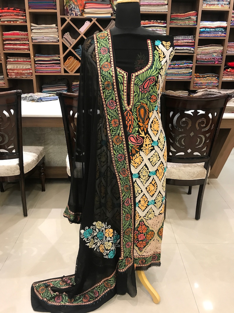 Kashmiri Aari Embroidered Suit, Women Indian Ethnic Wear, Party Wear, Designer Suits, Kashmir Suits, Indian Wedding Suits, Salwar Kameez image 5