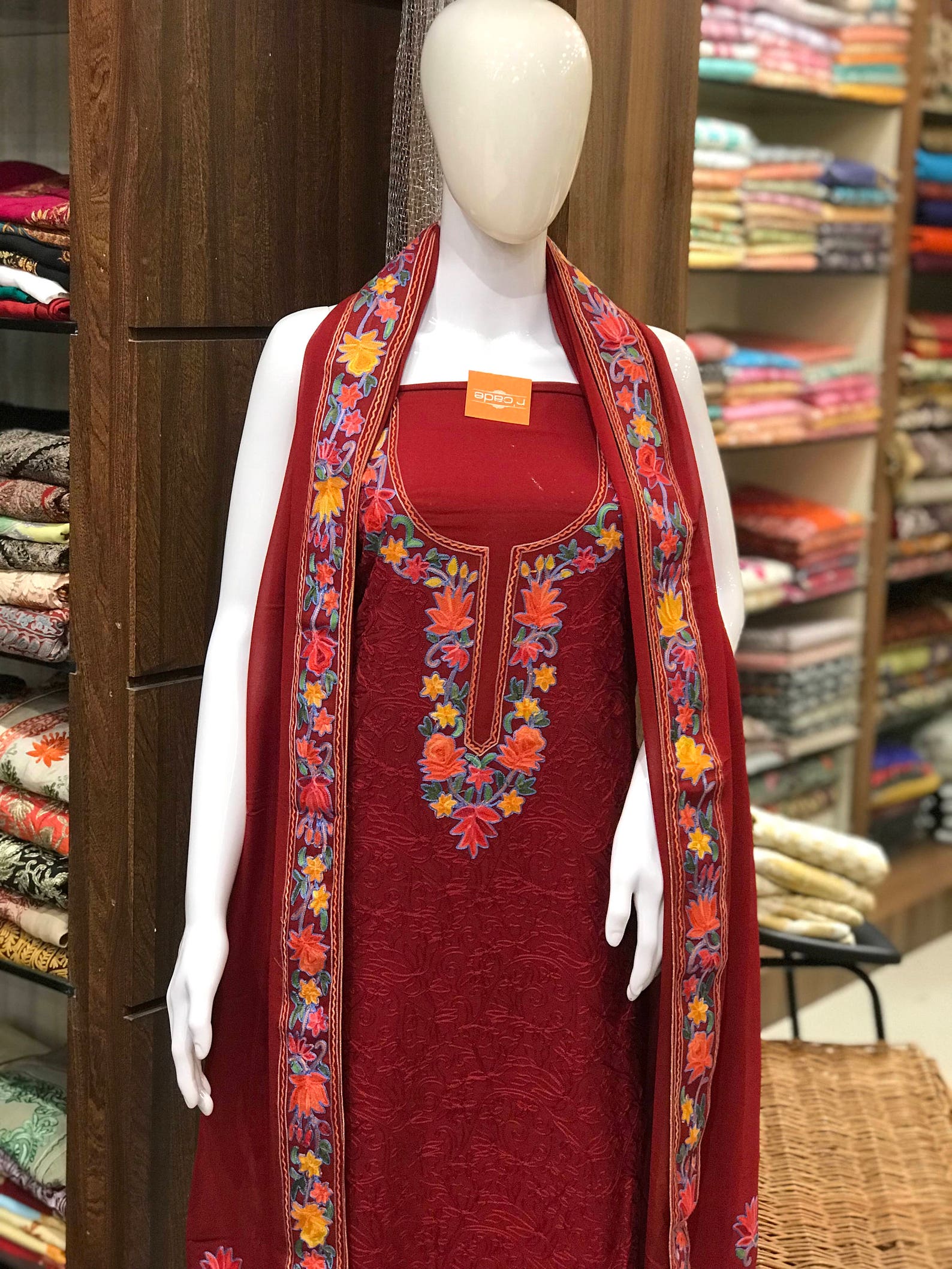 Jaal Aari Embroidered Kashmir Suit Embroidery Kashmir Wear Etsy
