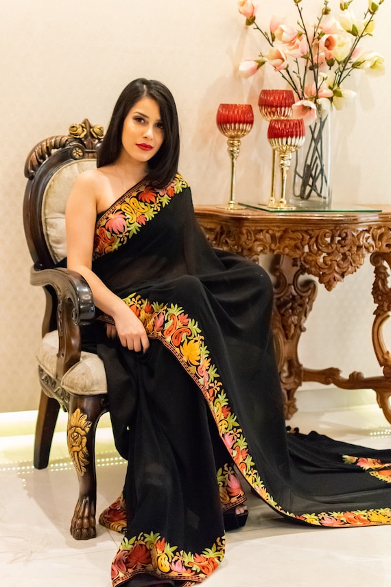 Black ethnic cheap saree