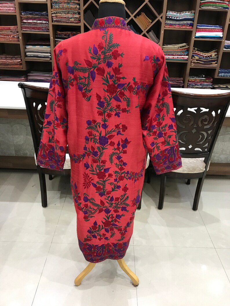 Kashmiri Embroidery Coat Long Jacket Embroidered Jacket for Etsy