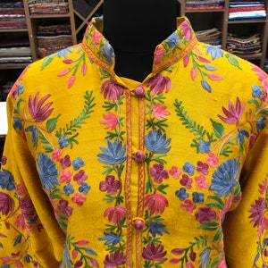 Kashmiri Embroidery Coat, Long Jacket, Embroidered Jacket for Woman, Kashmiri Jacket, Kashmir Jacket, Women Coat, Bohemian Embroidered Coats