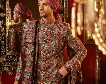 Paisley Majesty, Designer Sherwani for Men, Indian Groom Outfit