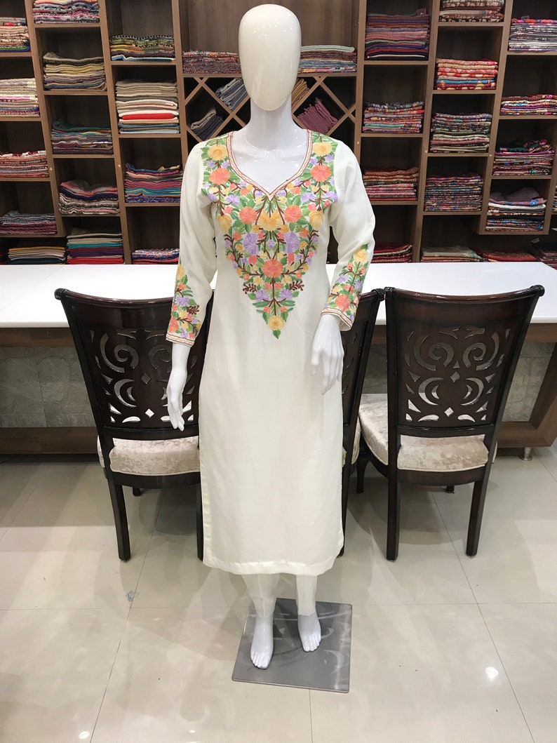 Black Woolen Heavy Kashmiri Embroidered Party Wear Straight Suit with Beautiful Duppata main image 0