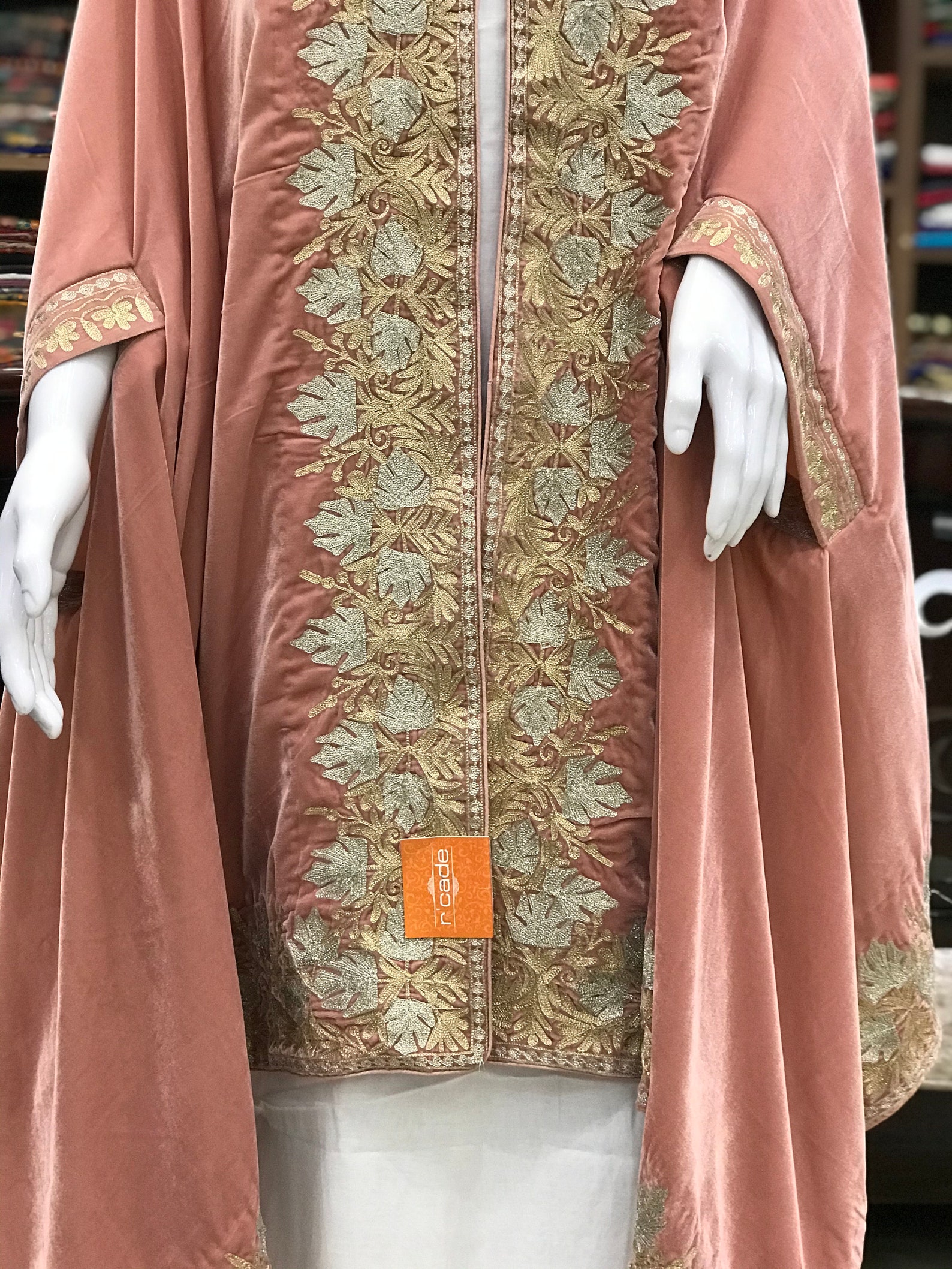 peach velvet shawl