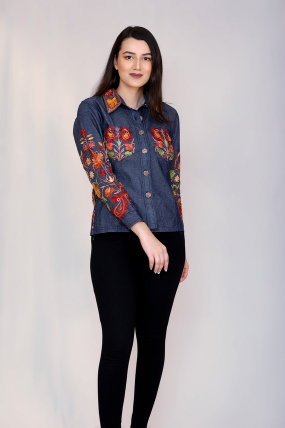 Lauren Ralph Women's Embroidered Denim Shirt | CoolSprings Galleria