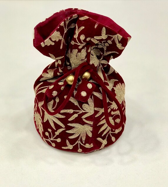 red velvet potli bags