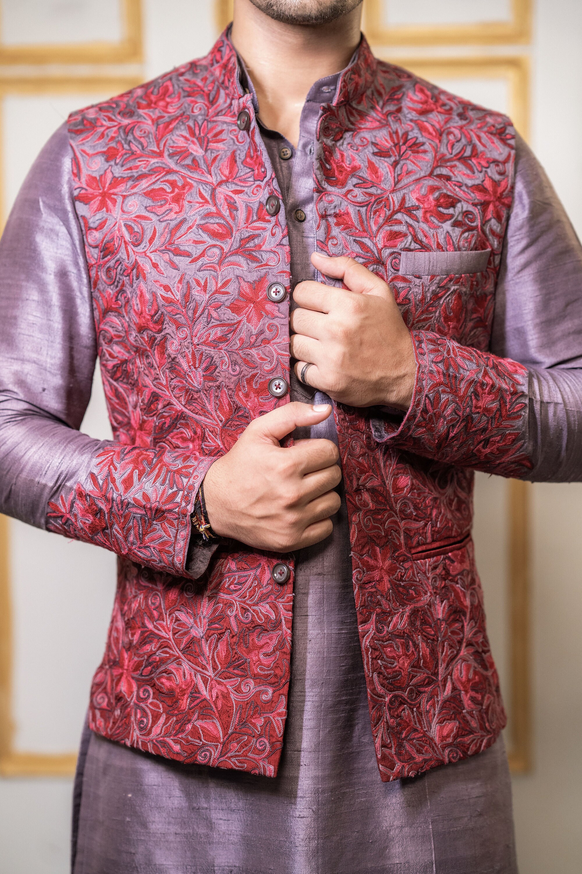 Mens Pyjamas Set, Modi Suit, Kashmiri Jacket, Nehru Silk Jacket, Kurtas ...