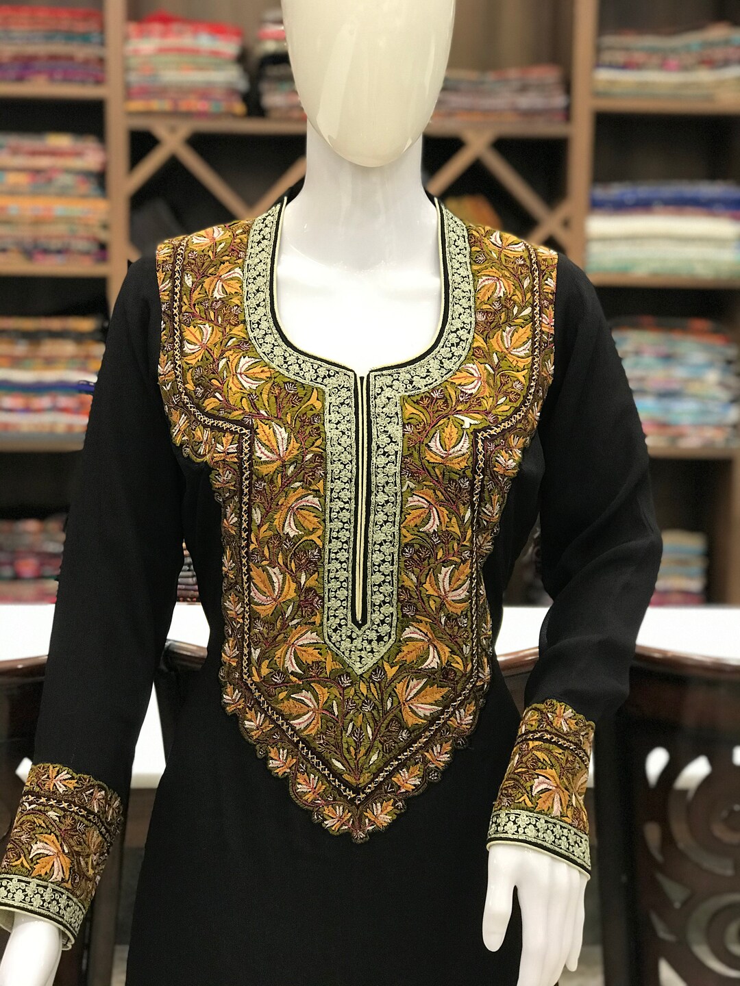 服*生様 SUBLATIONS SGSB EMBROIDERY KASURI K Sozni & Tilla Embroidered Kashmiri Suit, Kashmiri Salwar Kameez
