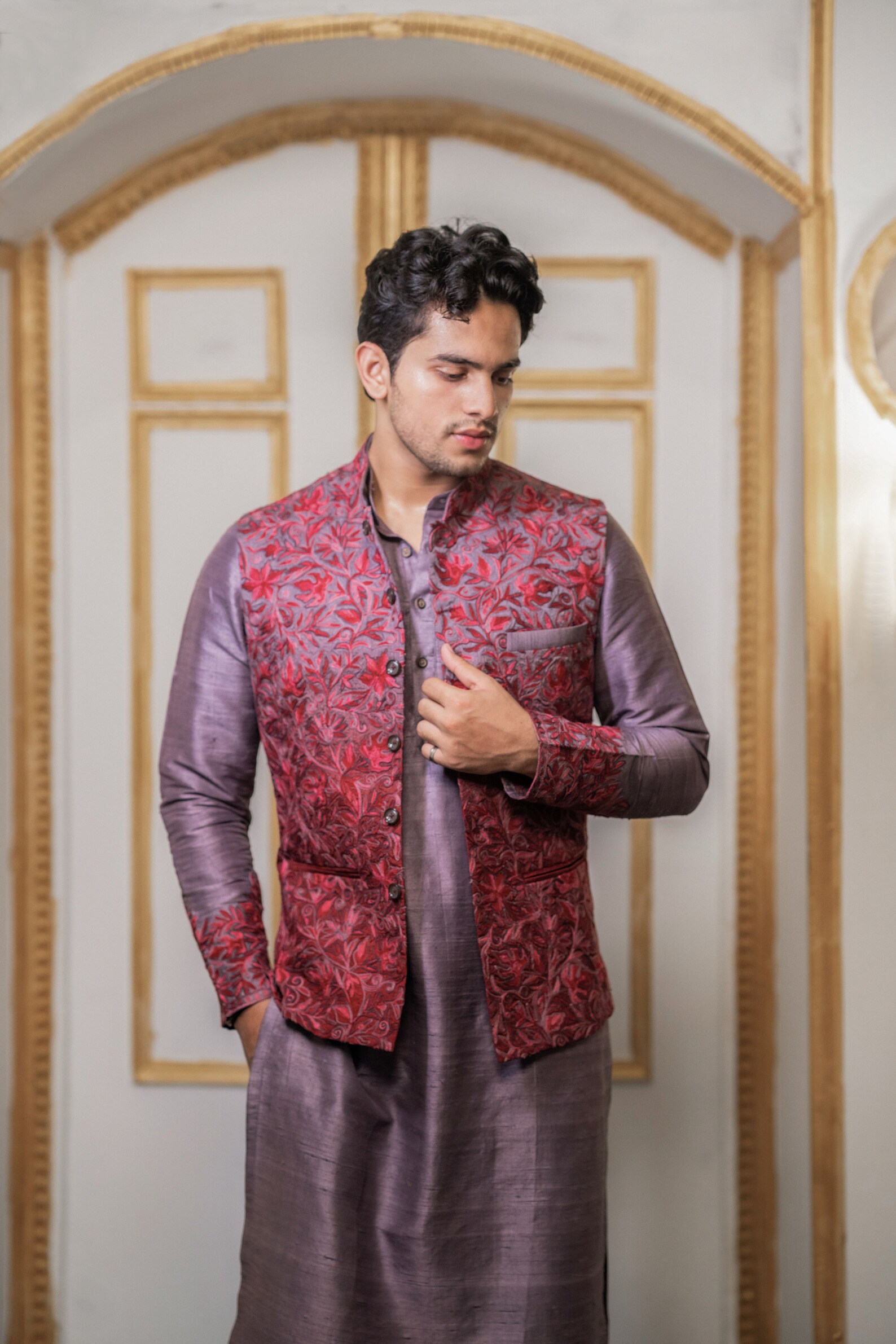 Mens Pyjamas Set, Modi Suit, Kashmiri Jacket, Nehru Silk Jacket, Kurtas ...
