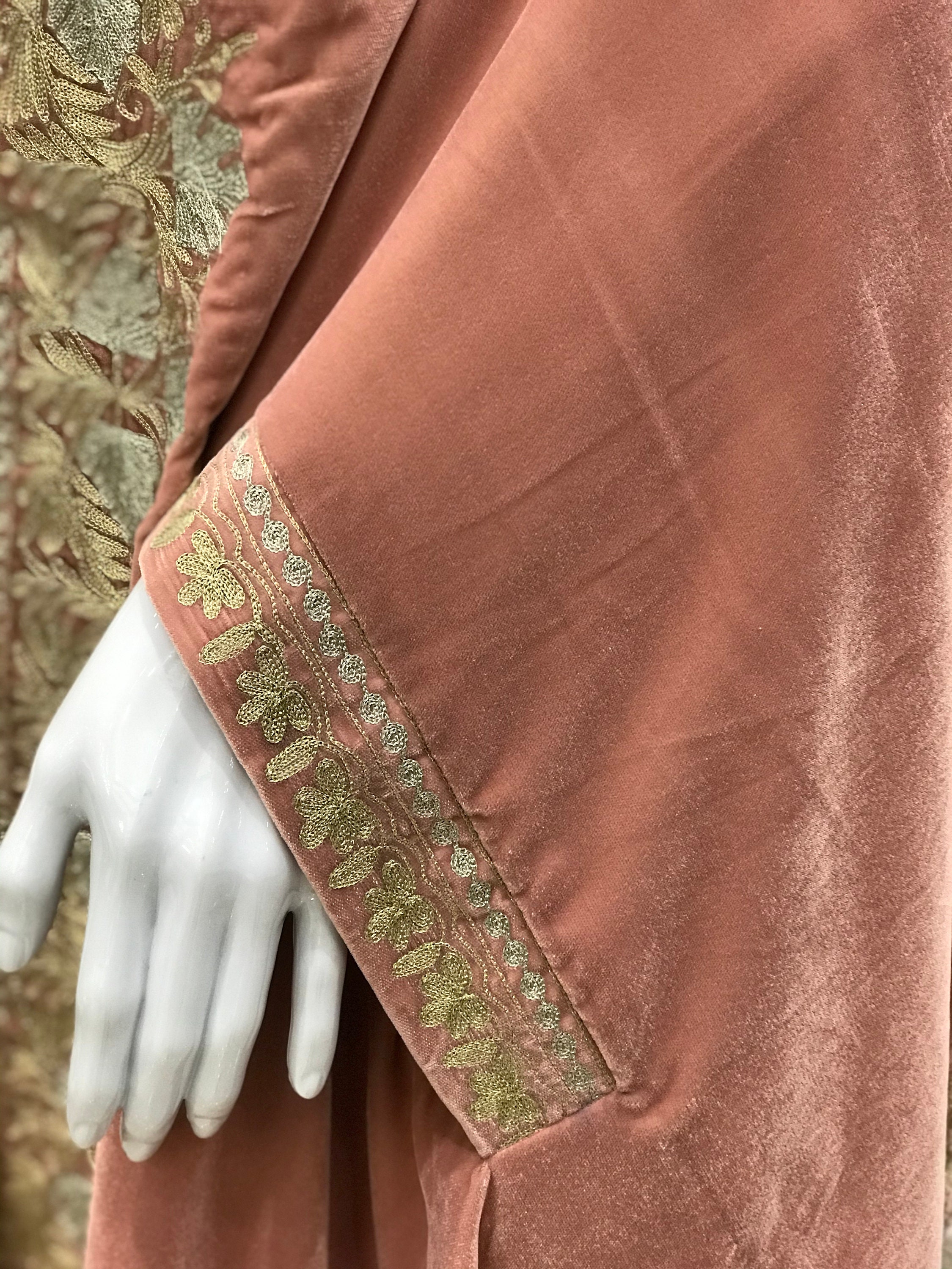 peach velvet shawl