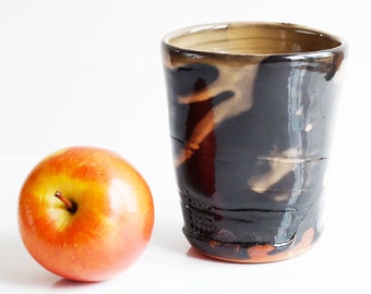 Beaker, tumbler, Black ceramic beaker, handmade beaker, pottery  cup