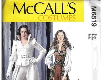 McCall's M6819 Once Upon A Time Regina Snow White Coat Top Corset Steampunk,Fantasy,Halloween,Cosplay Costume Pattern UNCUT 6819 Size 6-22