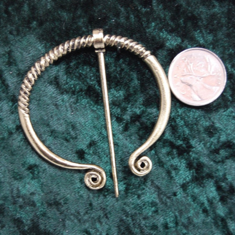 STEEL Grey Penannular shawl pin cloak pin Medieval jewelry Viking SCA bronze brooch Scottish Irish Medieval Viking SCA brooch image 5