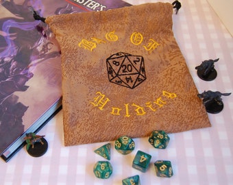 Bag Of Holding Dice Bag for Dungeon's & Dragons with Free set of polyhedral dice